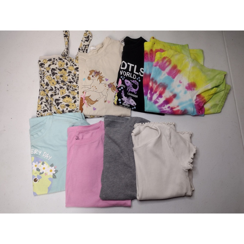 Girls Graphic Tees and Tops Bundle 8pc Size S 6-6X Multi Color